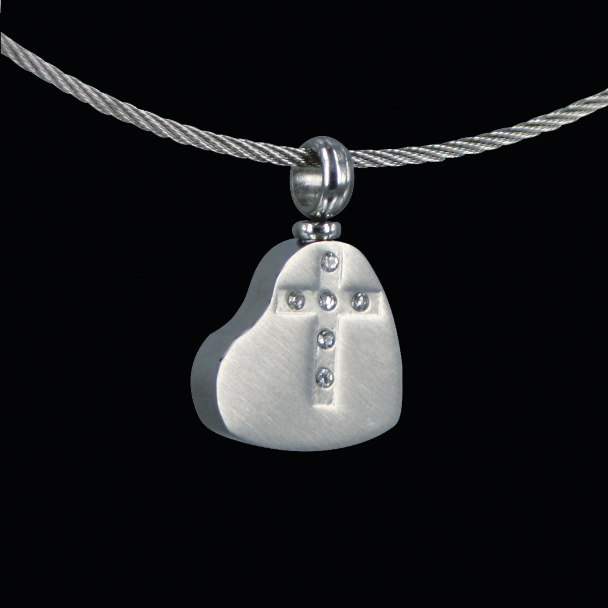 HS-O213-L00 Hartvormige ashanger met 6 stenen