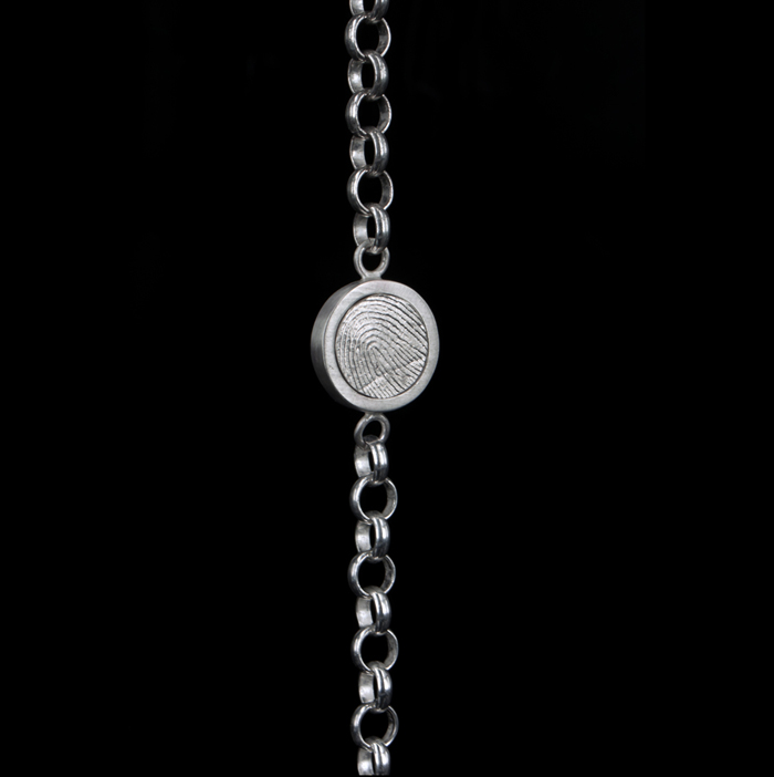 0302-00 Zilveren vingerafdruk armband