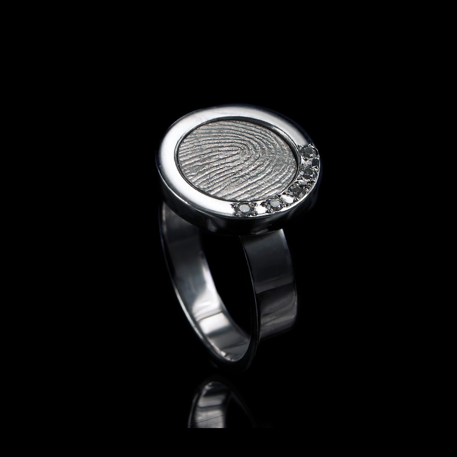 0113-05 Vingerafdruk ring met 5 stenen
