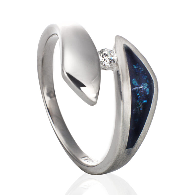 RO-C158-K00 Zilveren design ring met open askamer