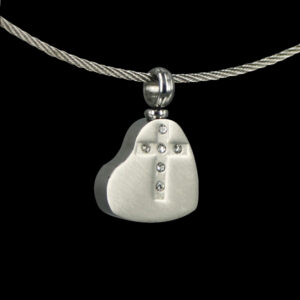 0819-00 Hartvormige ashanger met 6 stenen