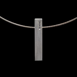 HS-D243-G03 Rechthoekige ashanger met 3 stenen