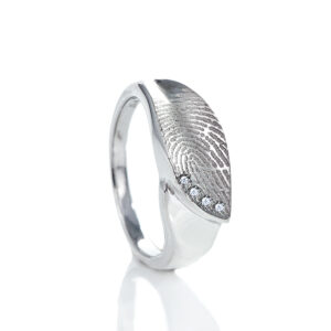 0139-04 Design vingerafdruk ring met 4 stenen