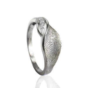 RA-N060-G03 Design ring met vingerafdruk en zirkonia