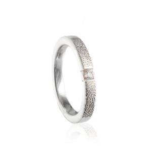 RA-M079-K00 Vingerafdruk ring met 3mm zirkonia