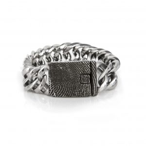 AA-U029-G00 Edelstalen armband met vingerafdruk