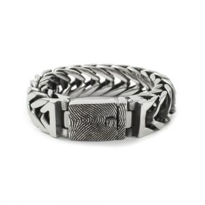 AA-U032-G00 Edelstalen armband met vingerafdruk