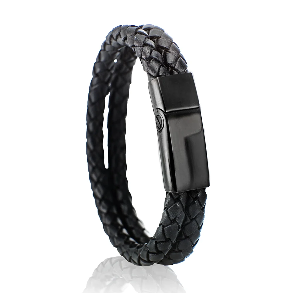 leren as armband met schroefdop