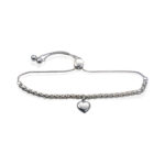 Zilveren gevlochten verstelbare armband met hartvormige hanger en dichte askamer, handgemaakt gedenksieraad van 925 zilver.